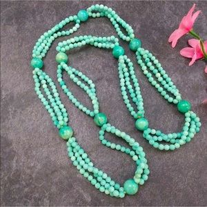 Mint Semiprecious Gemstones Beaded Necklace.26”